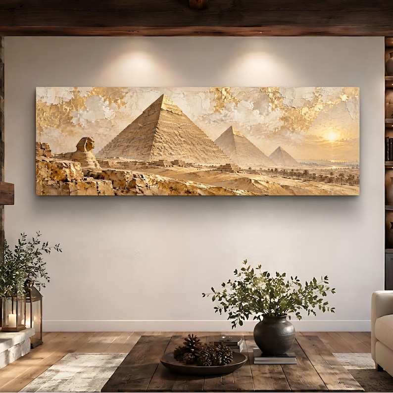 Great Pyramids of Giza Canvas Print, Ancient Wall Art - Etsy