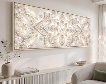 Meditations-Mandala-Leinwanddruck, beruhigende Boho-Wandkunst