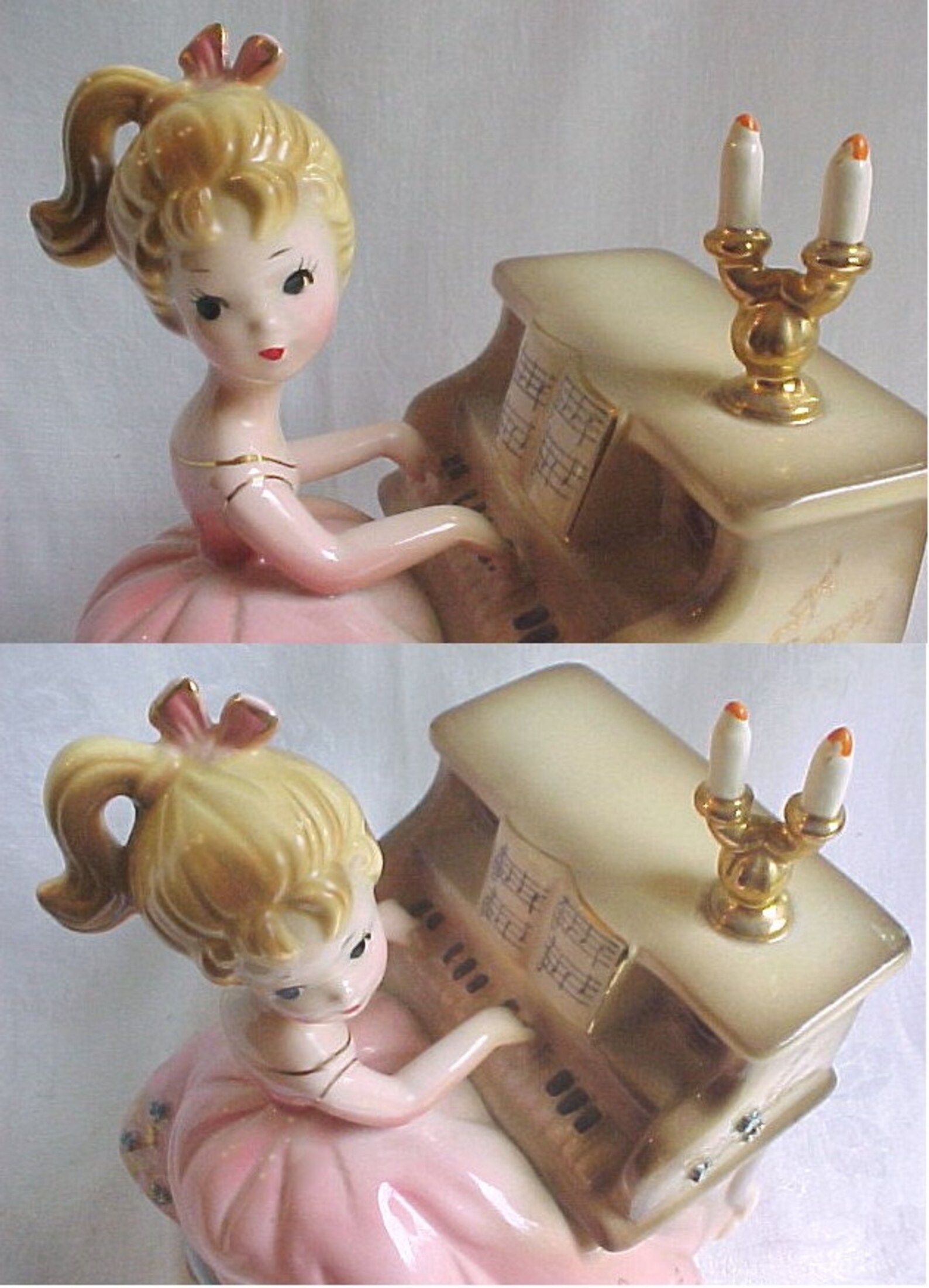 Vintage Josef Originals Musical Figurine Girl at Piano Etsy