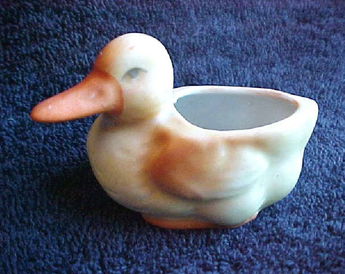 Antique German Duckling Toothpick Holder Porcelain Ceramic Figural