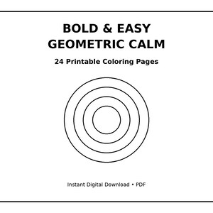Libro da colorare con motivi geometrici audaci per adulti e anziani, con disegni rilassanti (24 PDF)
