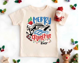Custom Merry Cruisemas Shirt, Personalized Christmas Cruise Toddler Tee, Family Christmas Vacation Youth Sweatshirt