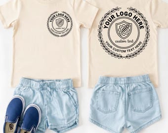 Kids Shirt,Custom Front and Back Kids Shirt,Add Your Own Logo and Text T-Shirt,Double Sided Personalized Toddler Tee,Custom Event Kids Shirt