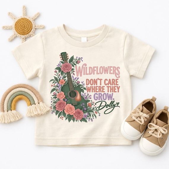 Dolly Parton Country Music Queen Shirt, Vintage Smoky Mountain Tee, Western Cowgirl T-Shirt, Southern Heritage Floral Guitar Kids Outfit