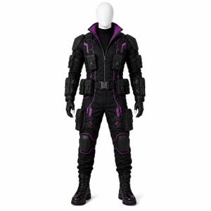 Traje táctico cyberpunk, traje utilitario de ropa técnica, cosplay de combate