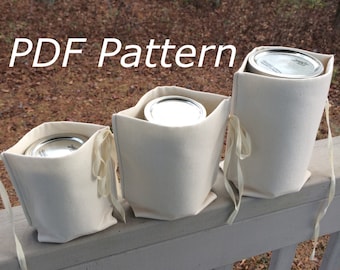 Zero Waste Mason Jar Nest PDF Pattern, divider for bulk shopping, bottles, jar lunches