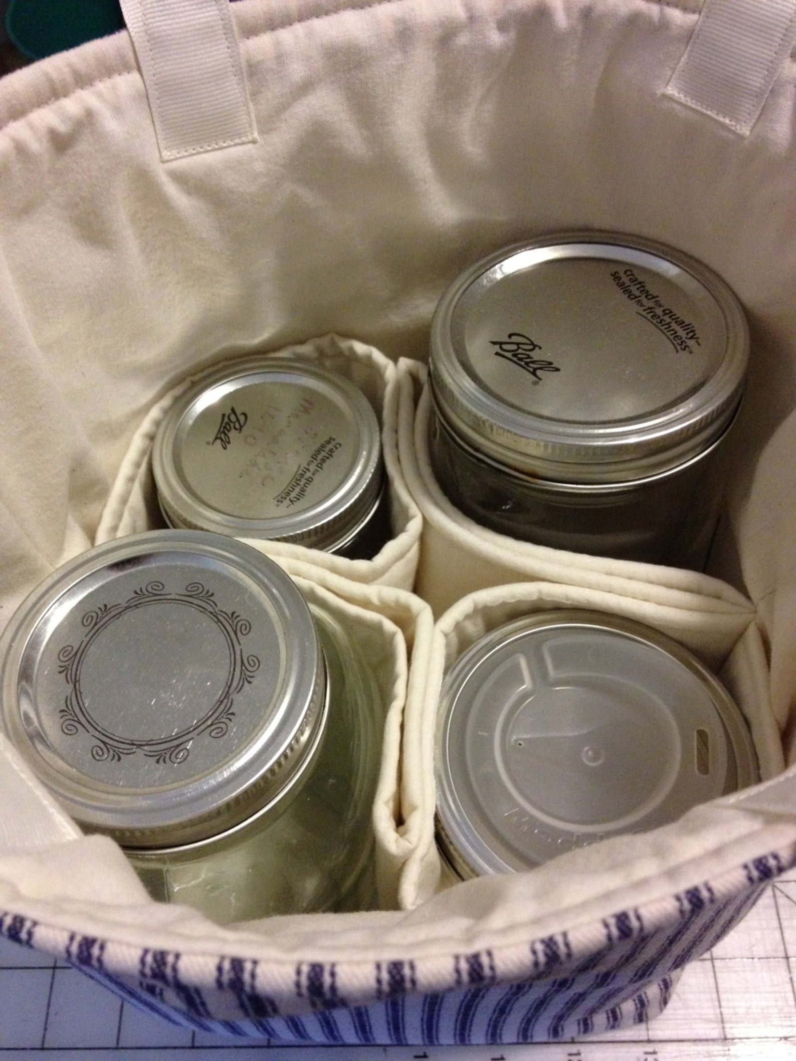 Zero Waste Mason Jar Carrier Bag PATTERN Jars to Go 4jar Etsy Canada