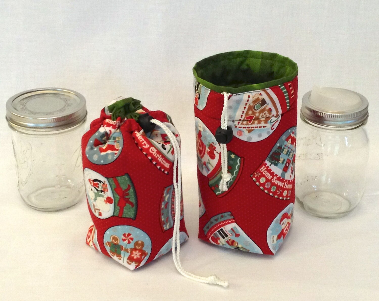 READY TO SHIP Mason Jar Carrier Bag Pint Single Jars to Go Etsy