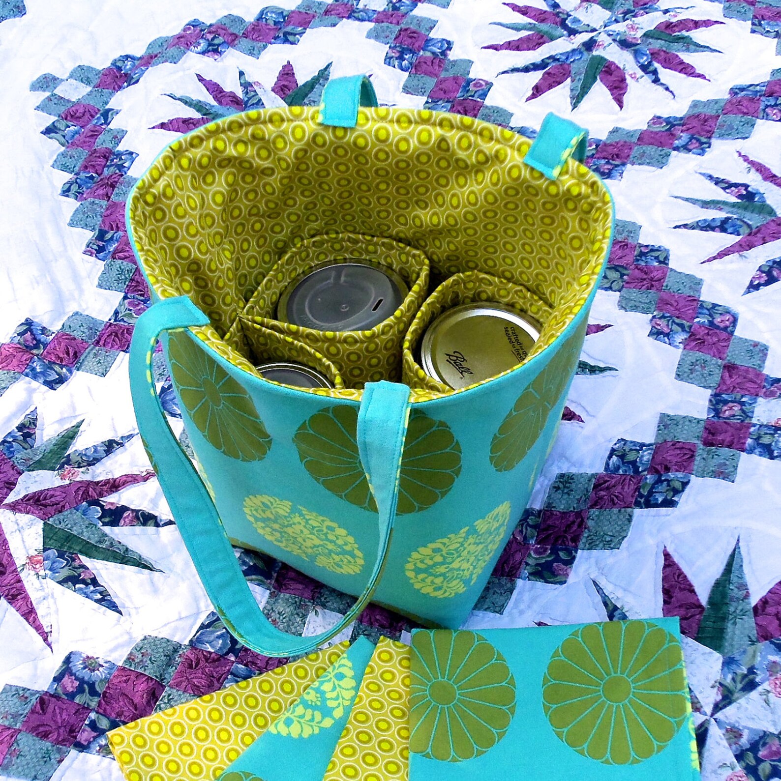 Zero Waste Mason Jar Carrier Bag PATTERN Jars to Go 4jar Etsy Canada