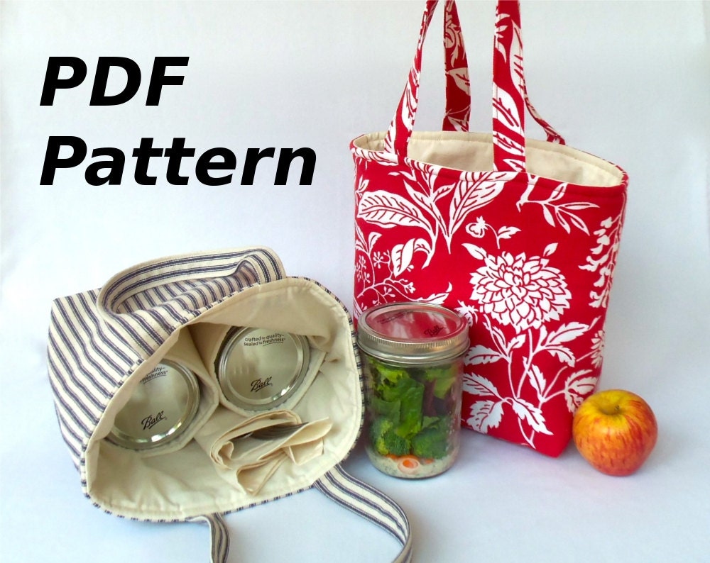 Zero Waste Mason Jar Carrier Bag PATTERN Jars to Go Bag Etsy UK