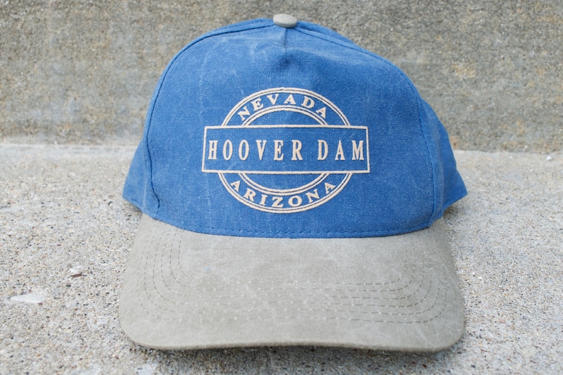 Nevada Arizona Grand Canyon Lake Mead Strapback Baseball Cap Vintage 90s Hoover Dam Hat National Park Hiking Southwest Blue Gray Hat