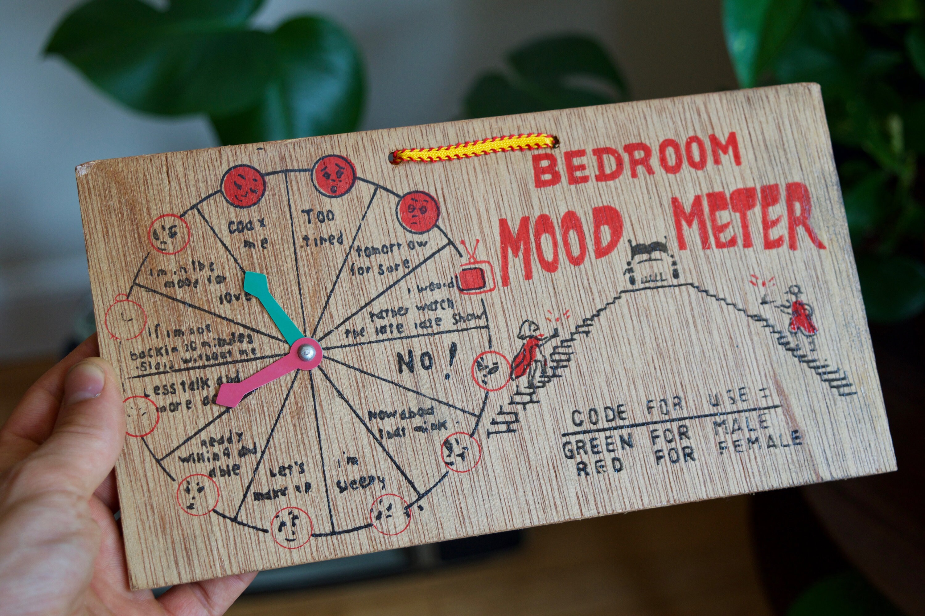 Vintage 80er Jahre Schlafzimmer Stimmung Meter Holz Wandbehang | Etsy