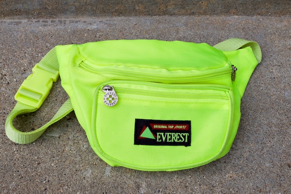 Vintage 90s Neon Fanny Pack | 80s Festival Yellow