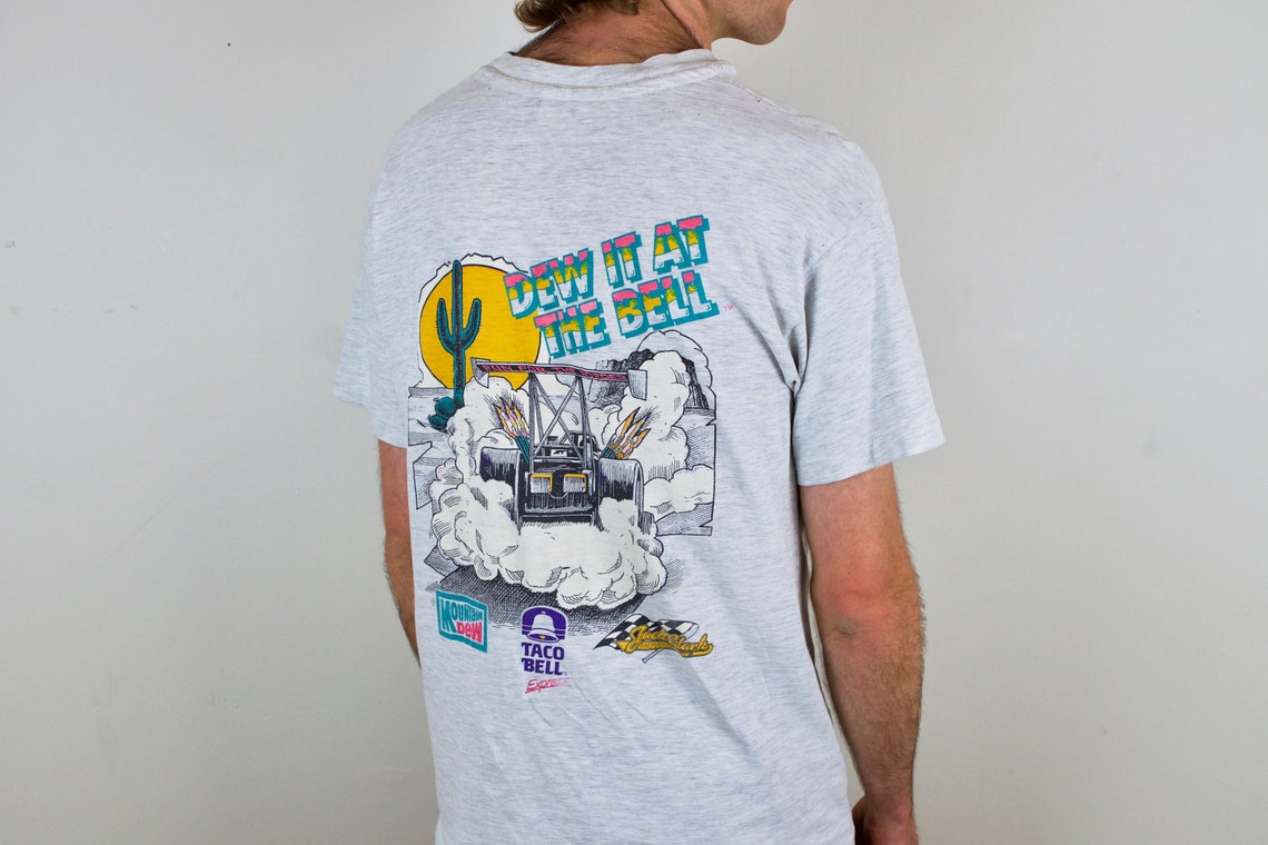 VTG 90s Taco Bell Mountain Dew T-Shirt John Andretti Drag | Etsy