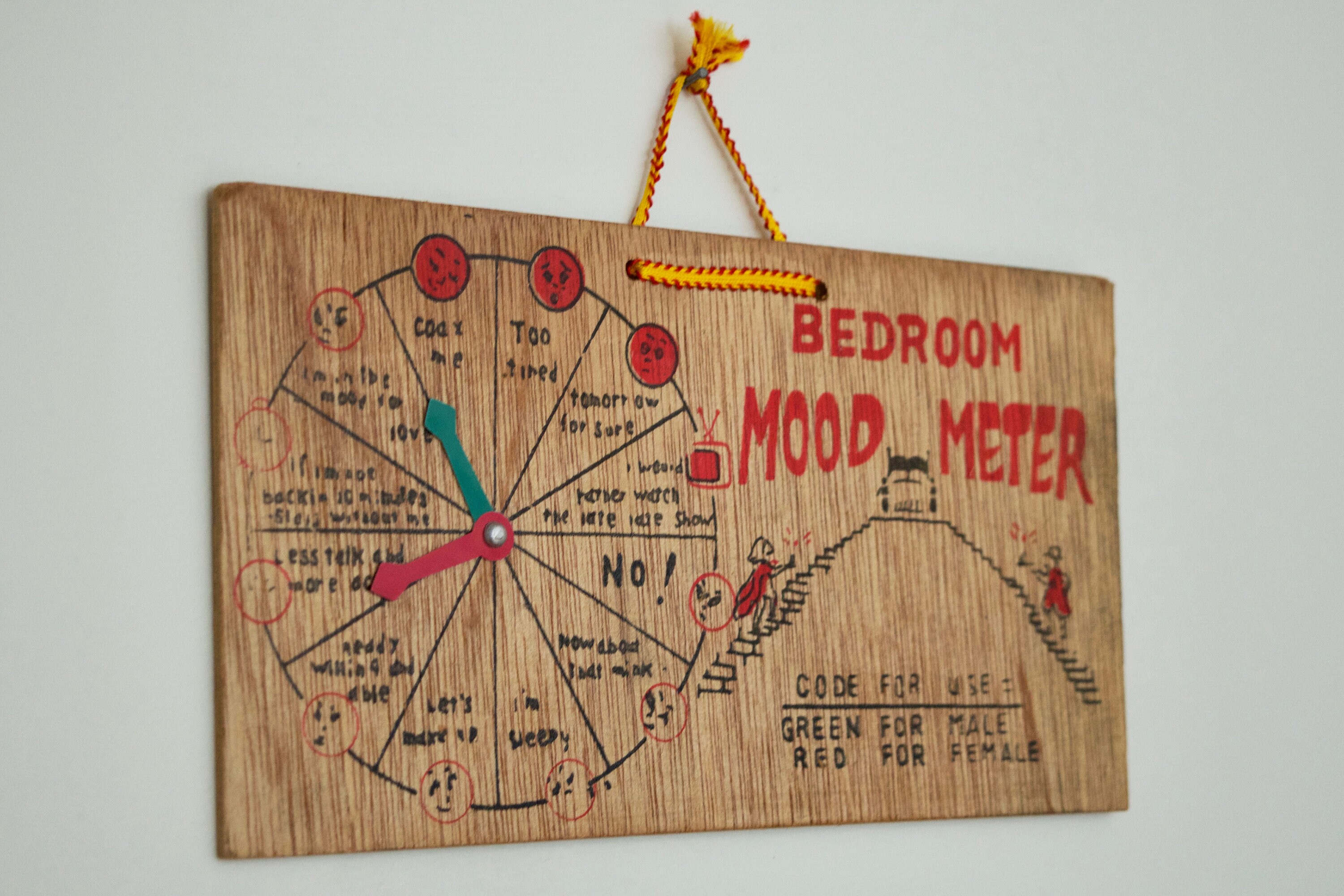 Vintage 80er Jahre Schlafzimmer Stimmung Meter Holz Wandbehang | Etsy