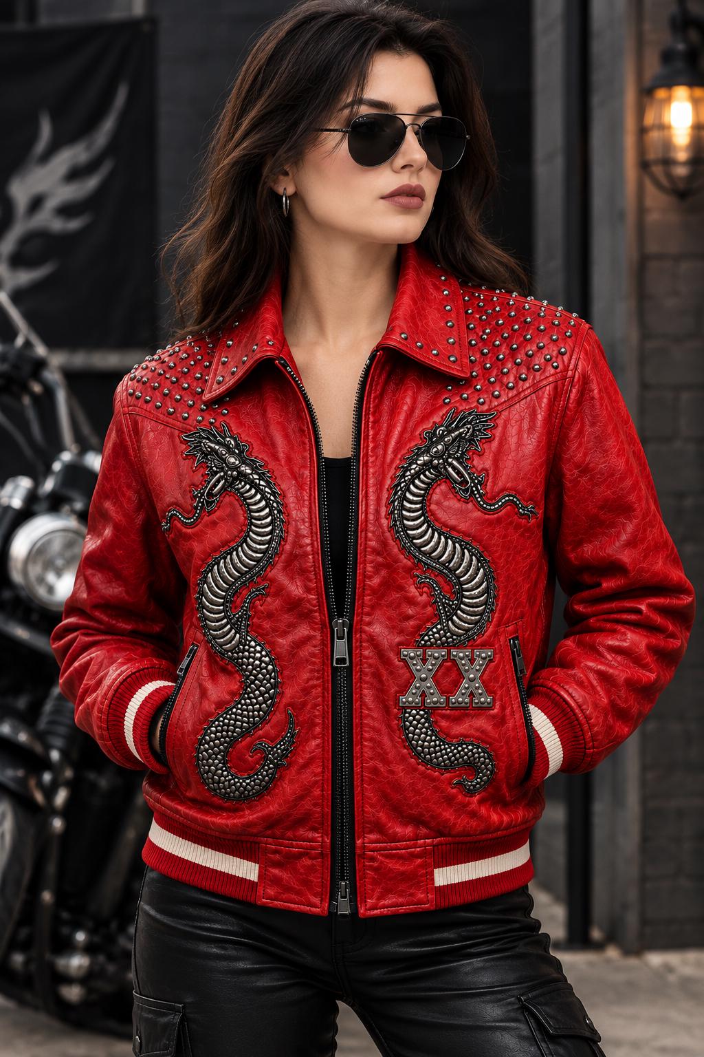 Dragon Leather Motorcycle Jacket - Etsy