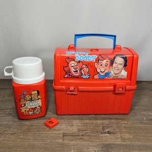 Vintage 1984 the Chipmunks Yellow Plastic Lunch Box and Matching Thermos by  Thermos Brand 