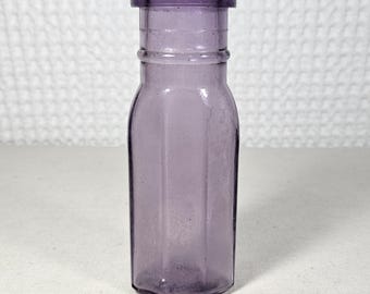 Vintage 8 Sided Purple Glass Williams Pickle Bottle Jar As Found