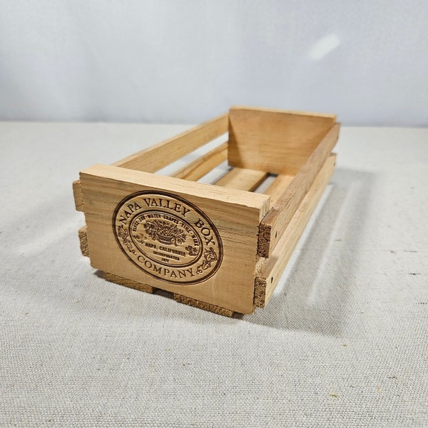 Napa Valley Wood Cassette Tape Storage Crate Box