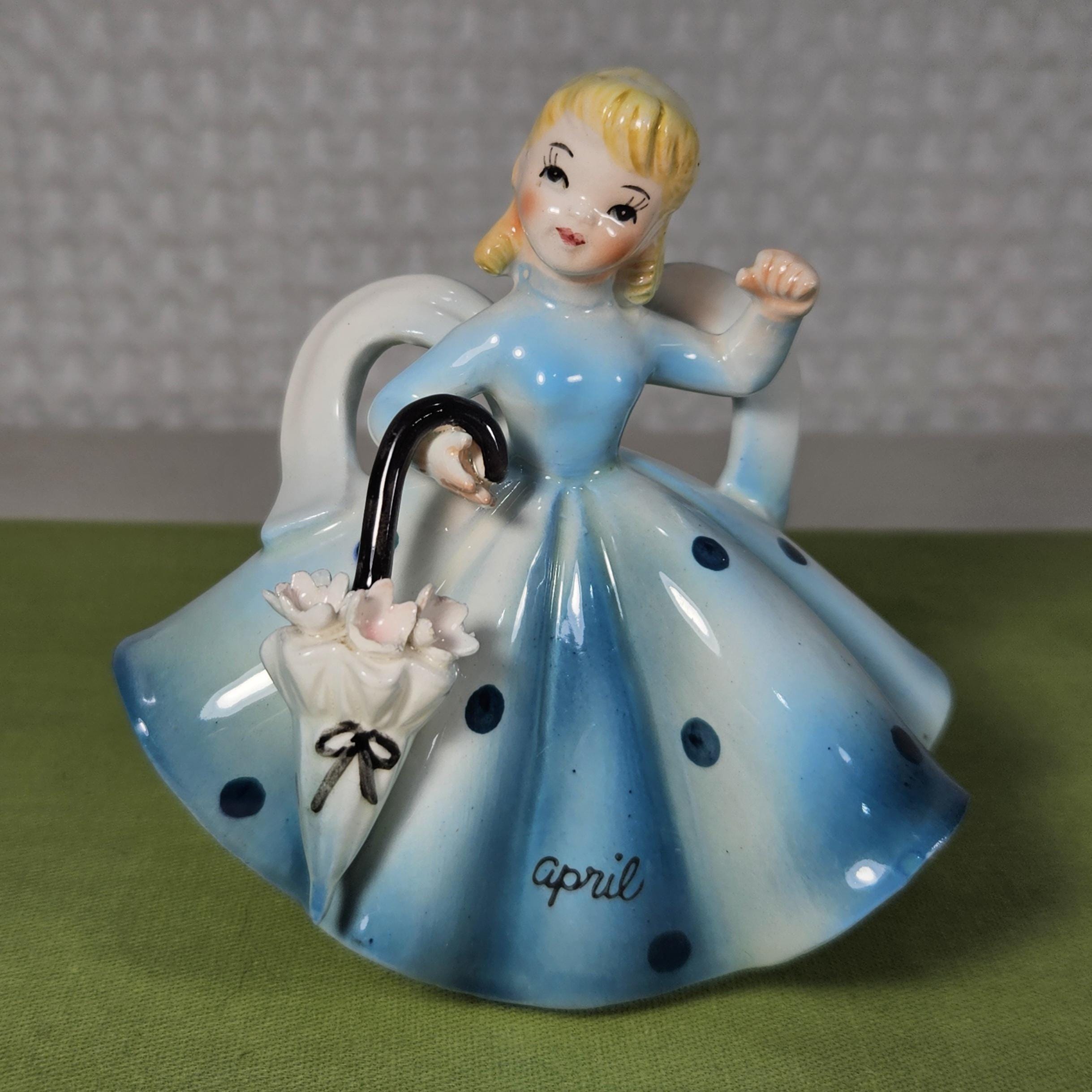 Porcelain Girl Figurine With Blue Dress - Etsy
