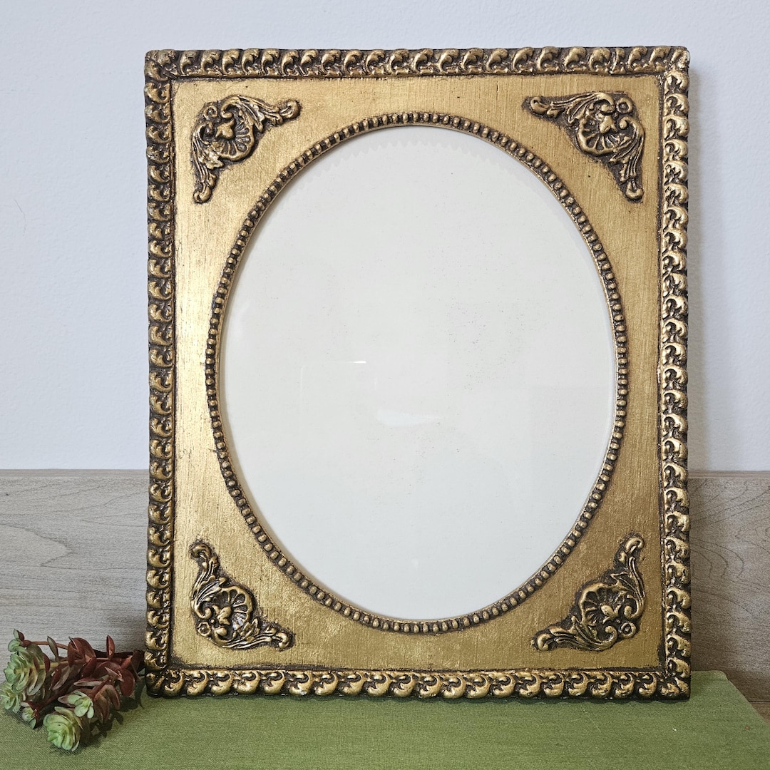 Vintage 8 X 10 Gold Antiqued Ornate Spandrel Wooden Picture Frame - Etsy