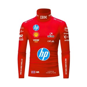 Camiseta de compresión negra F1 – Capa base para traje de carreras para hombre