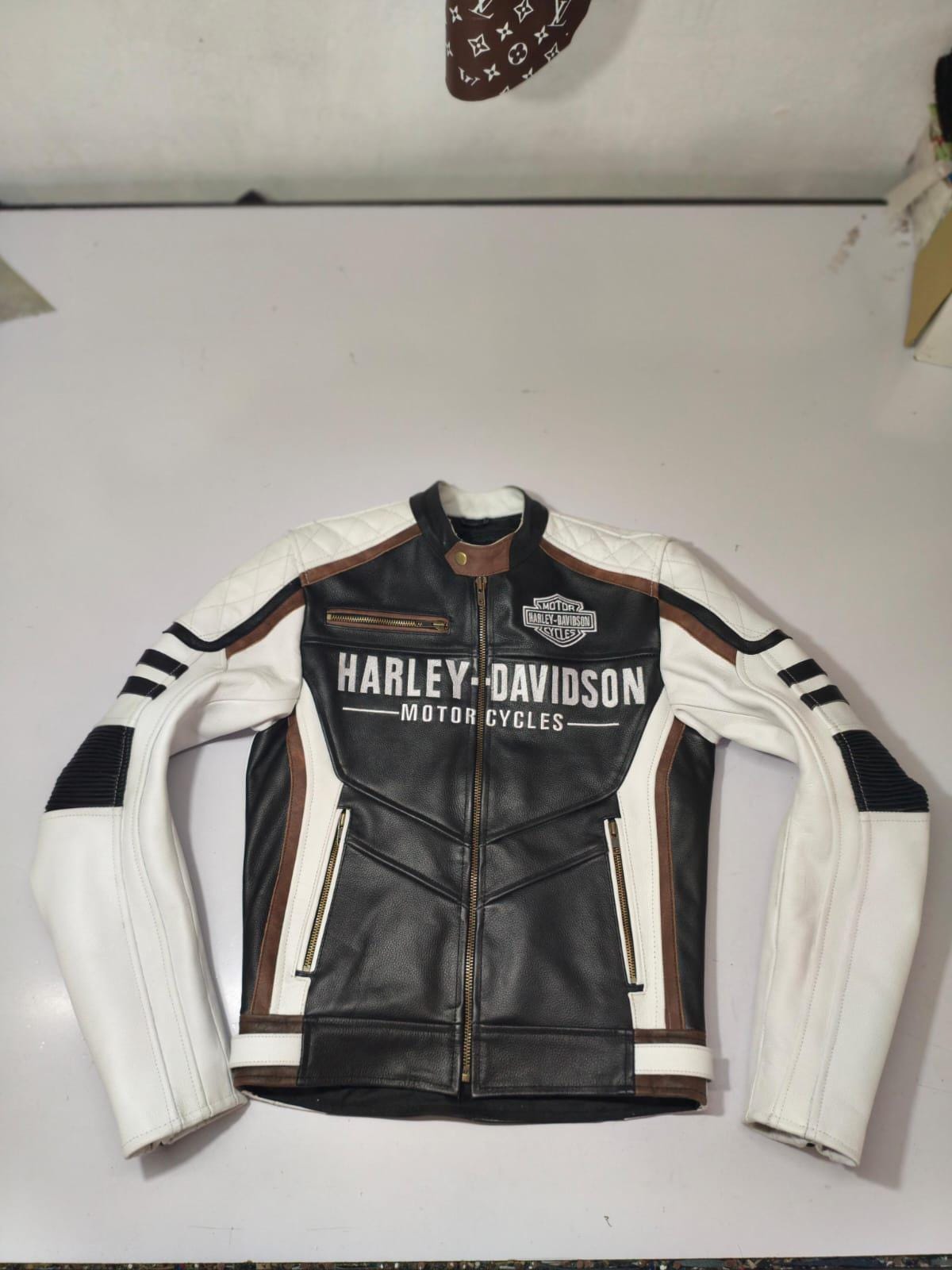 Harley Davidson White Leather Jacket - Etsy