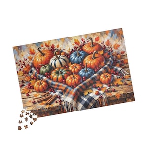 Autumn Pumpkin Still Life Puzzle, Fall Harvest Jigsaw