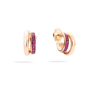30 rubies earings 925 Sterling Silver With Gold Plating