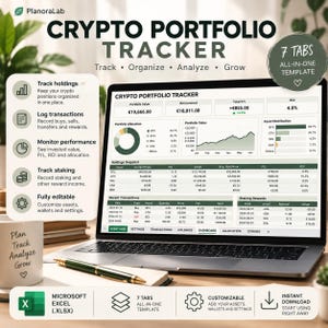 Peut inclure: Un modèle numérique de suivi de portefeuille crypto affiché sur un écran d'ordinateur portable, présentant un tableau de bord avec des graphiques, des tableaux et des données financières. L'interface inclut des sections pour les avoirs, les transactions et les récompenses de staking.