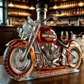 Motorcycle Glass Whiskey Decanter, Biker Bar Ornament, Harley\u2011Style Birthday Gift, Home Keepsake, Man\u2011Cave Table Decor