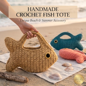 Crochet Fish Bag Pattern, 3D Beach Tote, Summer Accessory (PDF Download)