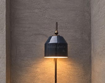 Navy Blue Wall Sconce, Mid Century Modern Lighting, Adjustable Metal Sconce, Italian Style Accent Lamp