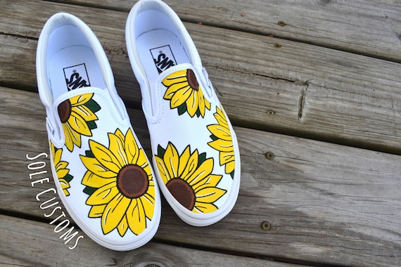 custom vans sunflower