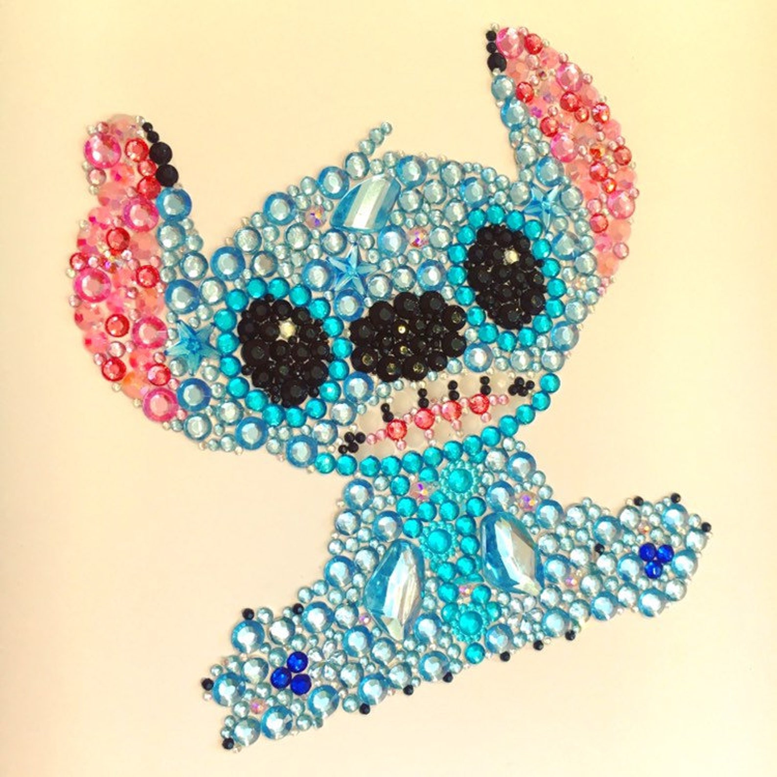Stitch Gift Decoration. Lilo & Stitch Button Swarovski Etsy UK
