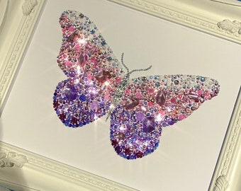 Butterfly button art. butterfly gift decoration. Butterfly picture. Nursery bedroom decor. Personalised gifts.