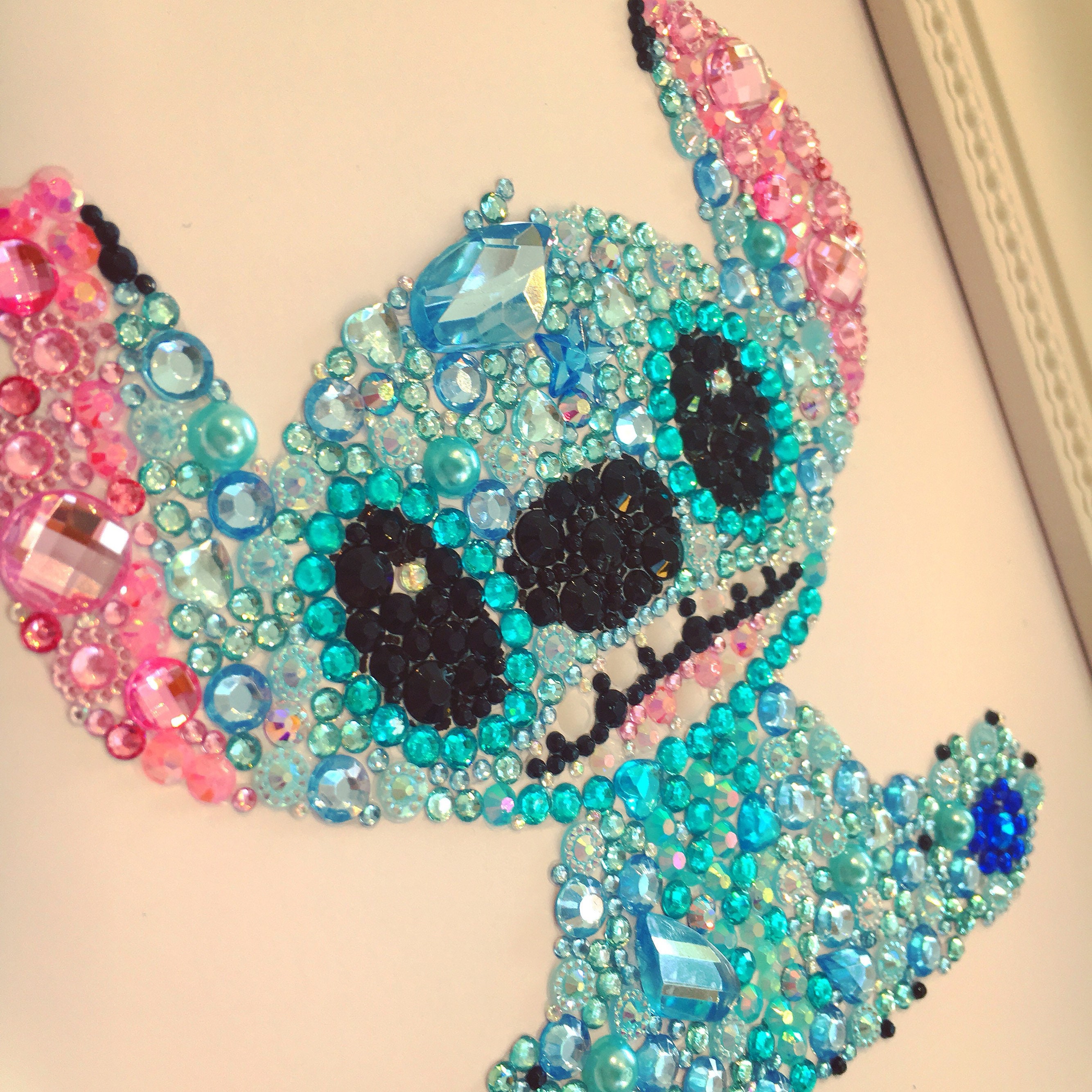 Stitch Gift Decoration. Lilo & Stitch Button Swarovski Etsy UK