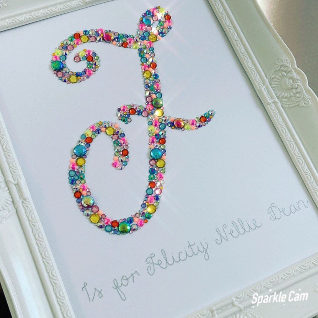 Initial Letter Name Frame Personalised Gift Button Wall Art - Etsy