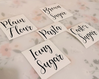 Custom Vinyl Labels for Pantry Jars & Storage | Personalised Household Kitchen Stickers