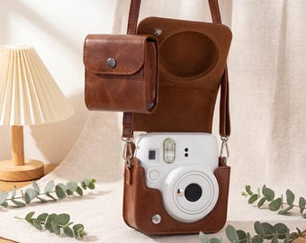 Étui en cuir personnalisé pour Instax Mini, sac photo vintage sur mesure avec bandoulière, protection pour Fujifilm Instax Mini 12 11 99, cadeau pour photographe