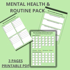ADHD Routine Bundle Dopamine Menu Printable Mental Health Tracker Neurodivergent Home Reset Cleaning Checklist Mood Habit Tracker PDF A4