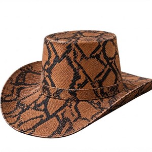 Handmade Python Leather Cowboy Hat, Western Snake Skin Hat, Exotic Leather Hat, Rodeo Hat, Western Gift for Him