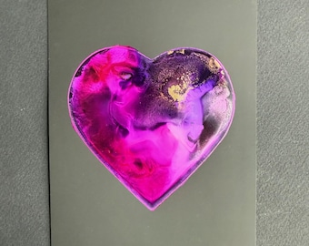 Heart No. 019 — Pink & Purple Heart Painting, Romantic Art
