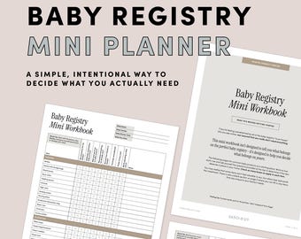 Baby Registry Planner & Checklist | Minimalist Printable Workbook (Instant Digital Download)