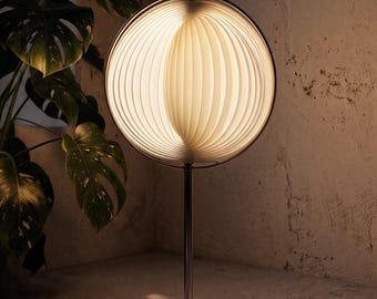 KARE Design Moon Floor Lamp, 1980s Vintage Space Age Lighting, Retro Futuristic Orb Lamp, Verner Panton Inspired