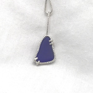 Handmade Cobalt blue sea glass sterling silver pendant, OOAK, ready to ship