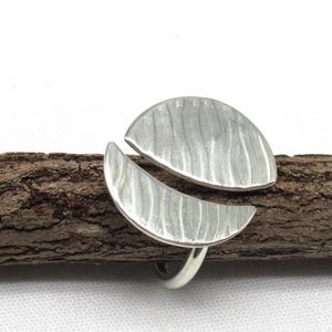 Artisan made sterling silver crescent moon ring, size 6, OOAK, ready to ship