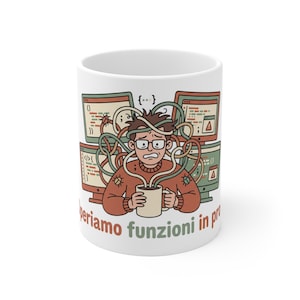 Tazza da programmatore divertente - Speriamo funzioni in prod - Regalo per sviluppatori software