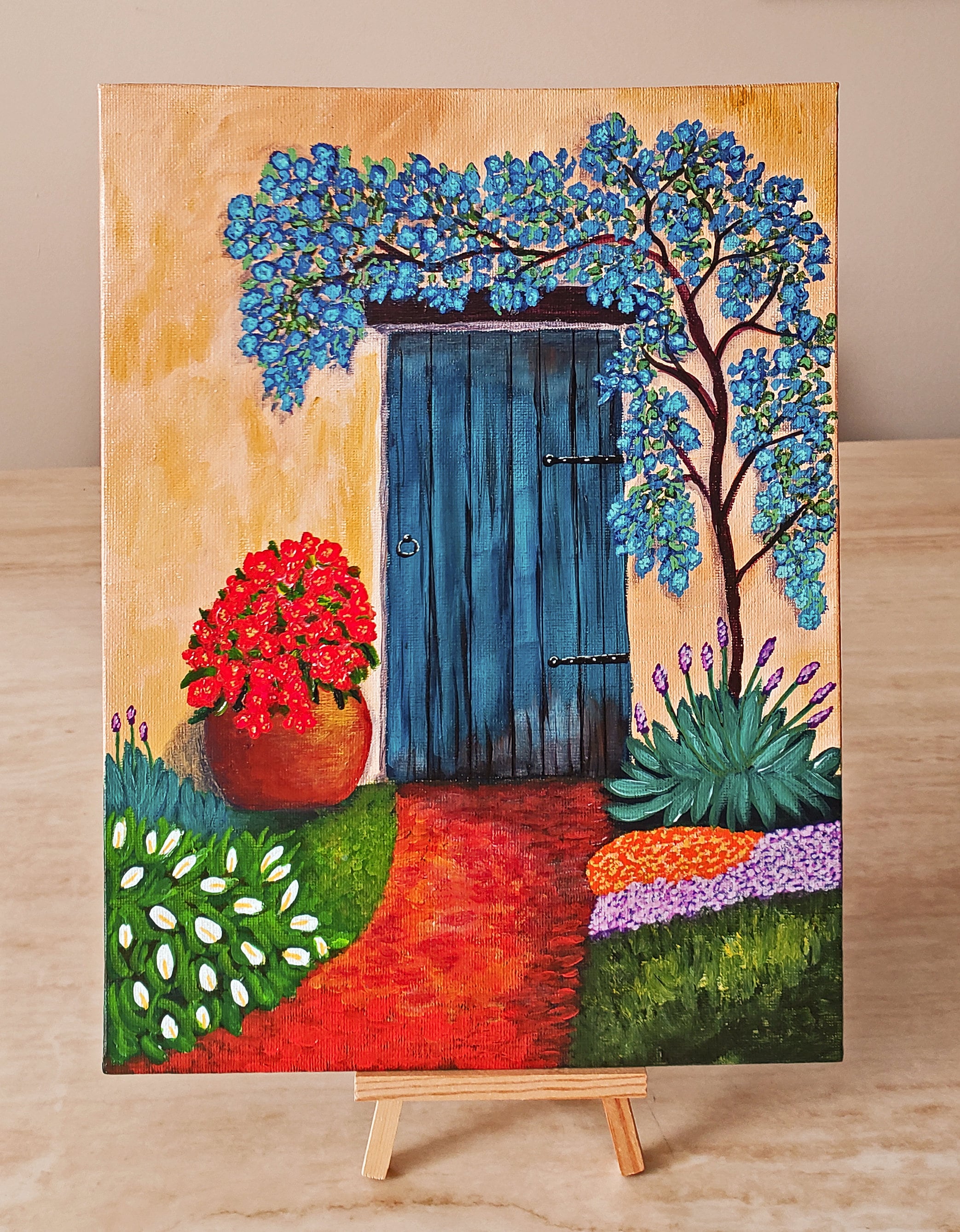 Original Acrylic Painting, 9x12 Canvas Panel, Tuscan Door - Etsy