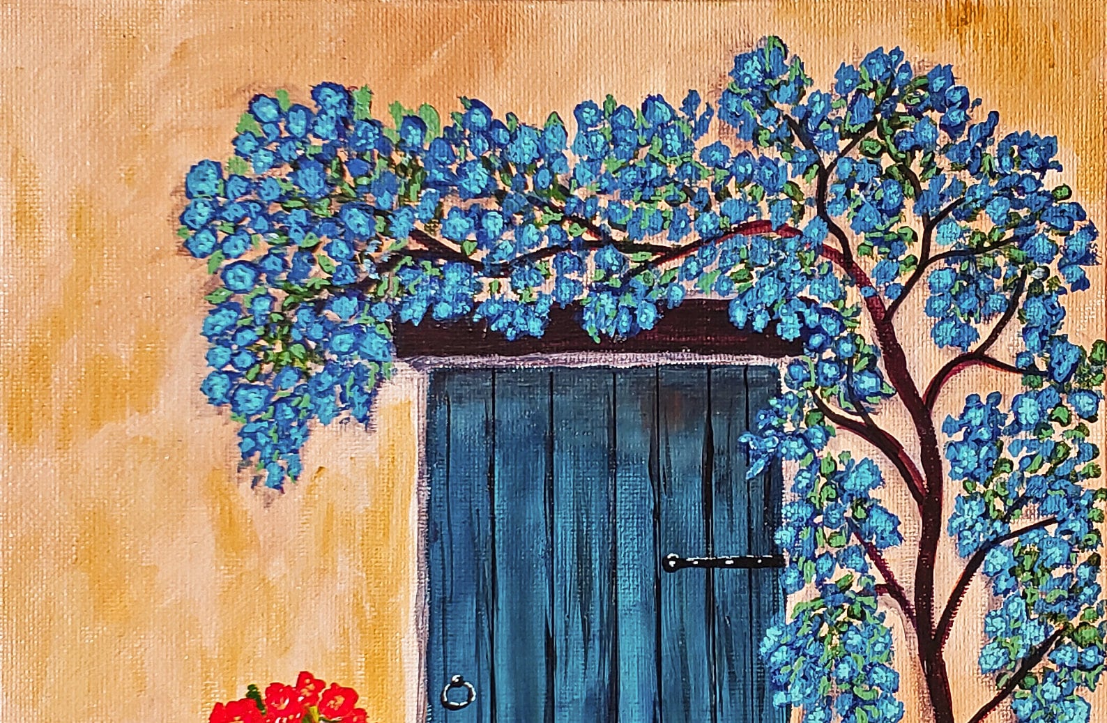 Original Acrylic Painting, 9x12 Canvas Panel, Tuscan Door - Etsy